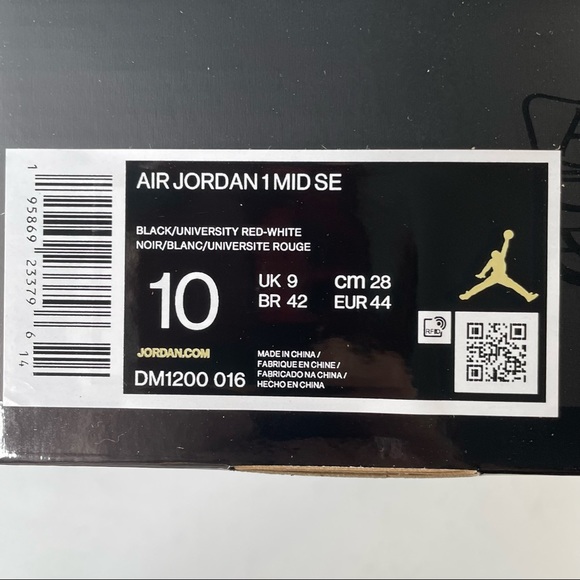 Air Jordan 1 Mid SE Black & Grey Mens Size 10 Basketball Sneakers - Picture 13 of 13